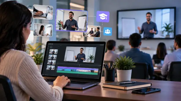 Home 7 Internal training videos for companies using online video editing