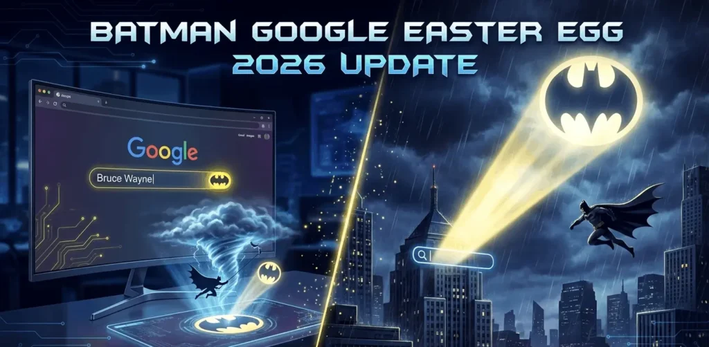 Batman Google Easter Egg Bat-Signal activated on Google search in 2026
