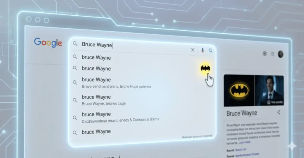Batman Google Easter Egg: The Complete Guide to Google's Hidden Bat-Signal (2026 Update) 1 Batman Google Easter Egg button appearing in Bruce Wayne Google search