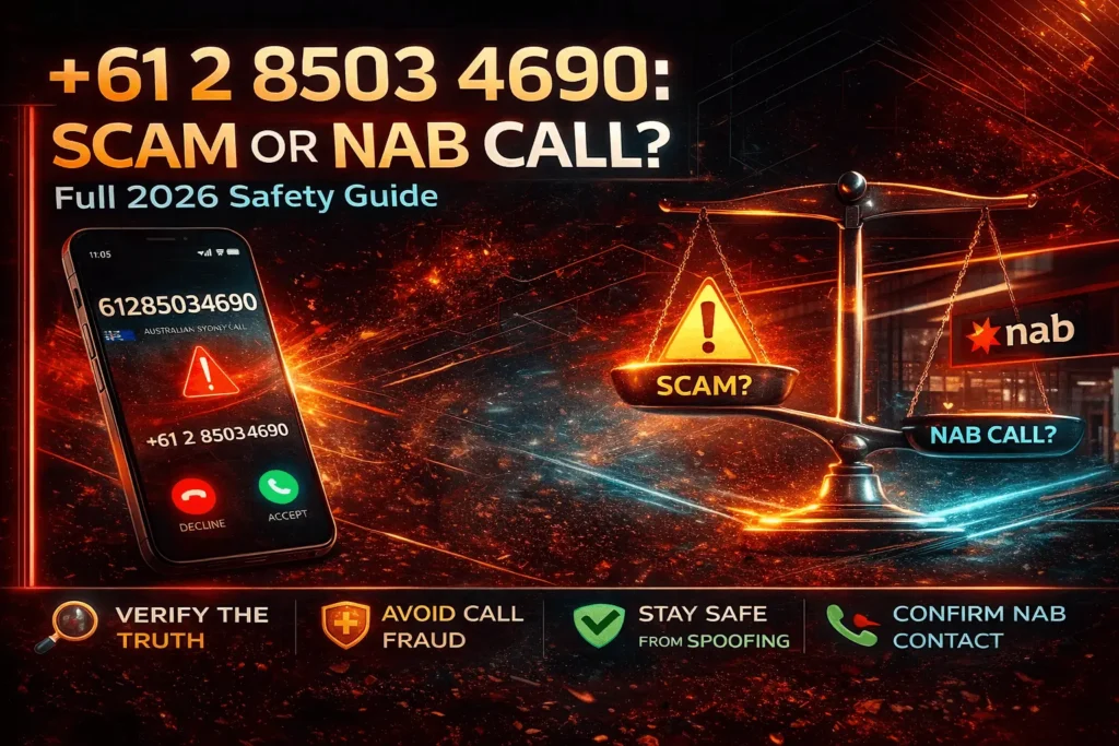 +61 2 8503 4690 phone number showing scam or NAB bank call verification guide 2026